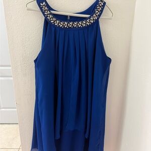 Enfocus Studio Royal Blue Dress with Crystal Accents
